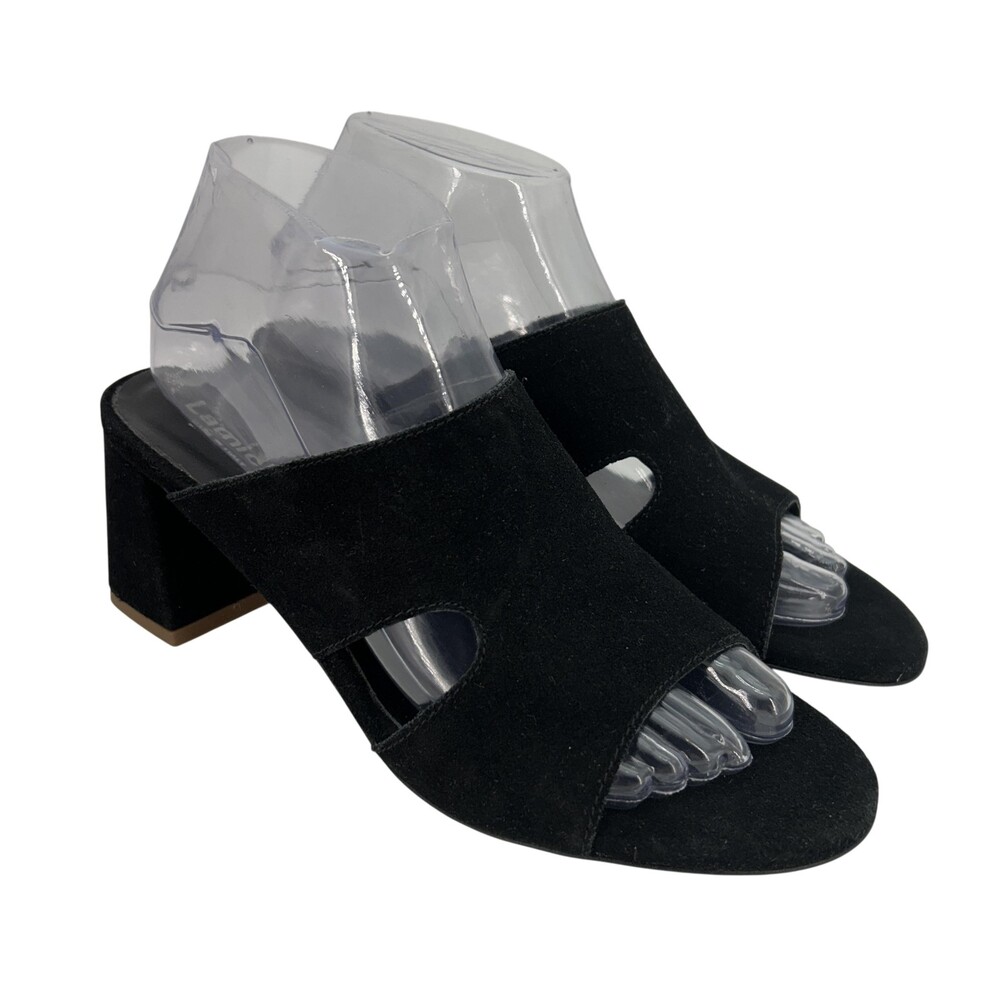 Lamica Italian Shoes Womens Size 7.5 Suede Slide Mule Block Heel Mules Italy Y2K